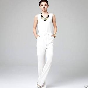 Western Loose Elegant Jumpsuits Women White