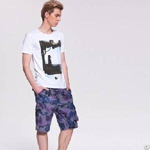 Leisure Pattern Short Sleeve Great T-shirts White