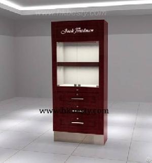 Elegant Wooden Wall Display Storage Cabinet With High Power Led Lights