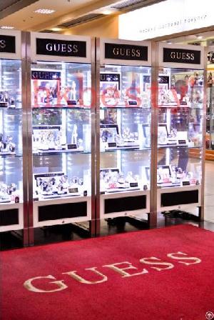 Fine Metal Display Cabinets / Luxury Metal Wall Display Showcase / Jewelry Tower