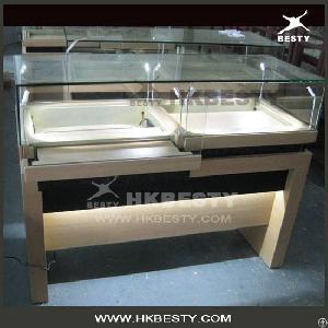 Glass Counters Of Jewellery / Shop Counter Design / Wood Glass Showcase