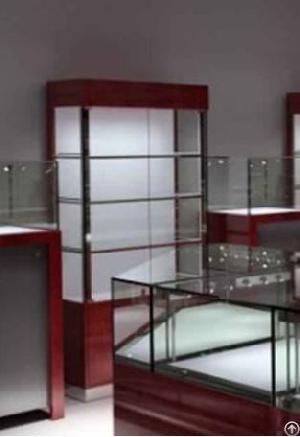 Glass Wooden Wall Display Showcase / Cabinet For Perfume / Bag / Jewelry / Watch Shop