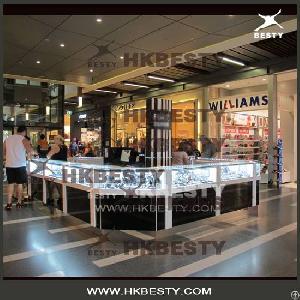 Shopping Mall Kiosk Design For Diamond / Jewelry Exhibition Booth / Full-enclosed Island Kiosk