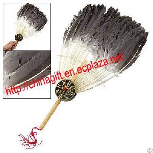 Zhuge Liang Goose Fur Eight Diagrams Decor Handy Fan