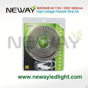 High Voltage Smd3528 Led Flexible Strip Light Kit