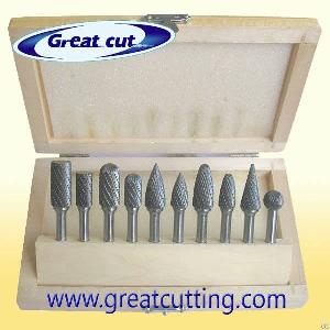 10 carbide rotary files wooden box