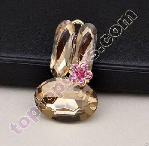 Cute Bunny Stone Metal Cabochon Purfume Bottle Decoration