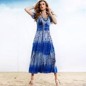 Bohemian Vocation Newly Long Chiffon Dresses Blue