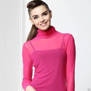 Candy Color High Collar T-shirt Sapphire Blue Rose Black With Gallus