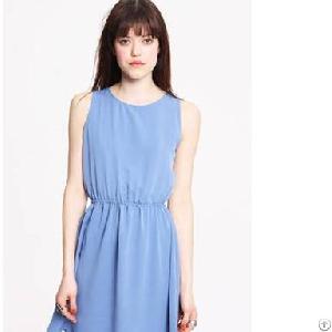 Concise Design Sleeveless Light Blue Dresses