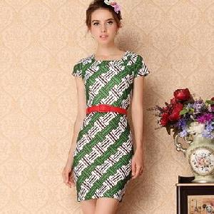 Elegant Chiffon Short Sleeve Dresses For Women Green