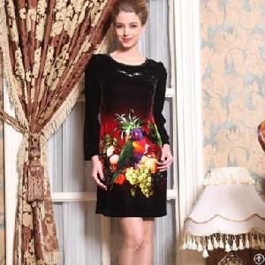 Elegant Flower Long Sleeve Dresses For Women