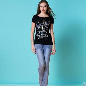 Fashion Style Ladies Relaxed Fit Jeans Blue