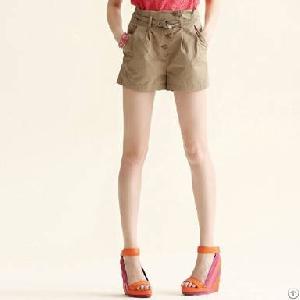 Newly High Quality Slim Summer Shorts Coffee Red