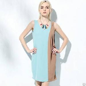 pleated sleeveless shop dress light blue grey