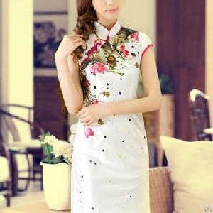 retro flower cheongsam dresses