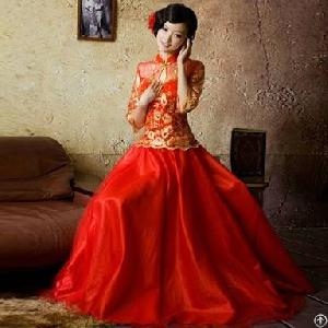 retro wedding slim stand collar cheongsam blouses