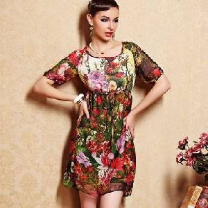 Western Major Flower Printed Women Dresses