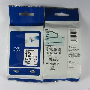 High Quality Tz Tape Tze-231 12 Mm Laminated Black On White Tape