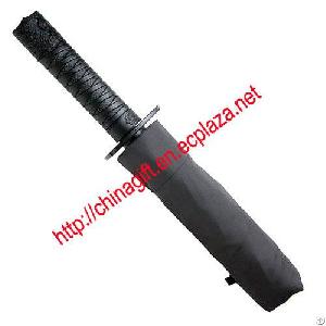 mini 3 fold ninja samurai sword umbrella