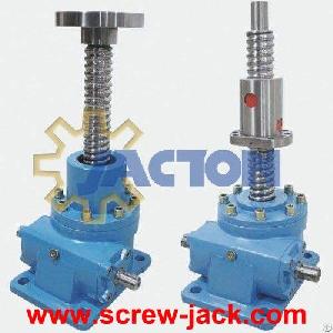 0.5 Ton Acme Screw Jack Lift Screw Diameter 20 Mm, Pitch 5 Mm, Worm Gear Ratio One To Five, 1 / 10, 