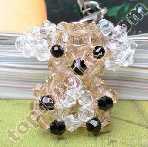 Diy Beaded Koala Bear Charm Crystal Animal Beads