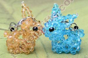 Diy Crystal Beaded Bunny Charm Iphone Decoration