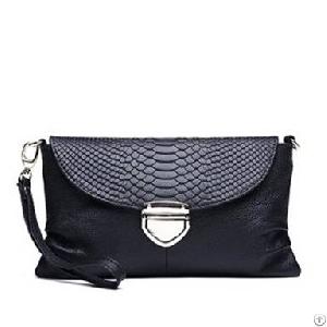 Fashion Pure Color Luxurious Brief Black Handbags