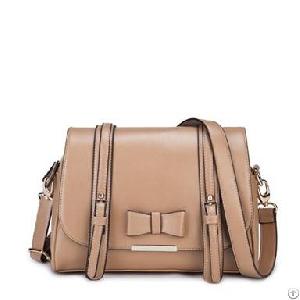 sweet pattern bowknot embellished handbags light camel