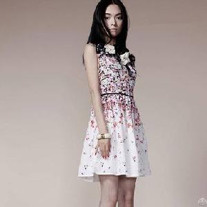 sweet floral print chiffon dress