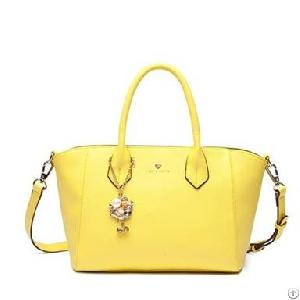 Western Elegant Major Pure Color Women Handbags Yellow