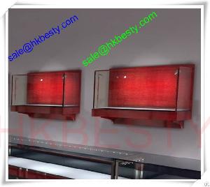 Glass Wooden Hanging Shadow Boxes For Jewelry Showroom With Custom Service