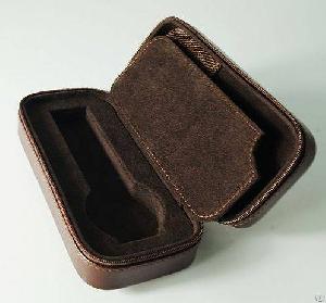 zipper leather watch storage boxes