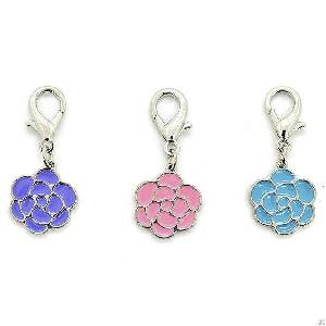 3 Color Beautiful Rose Hang-tag Dog Charm