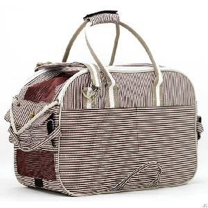 Canvas Pet Carrier With Striated Cotton Strap