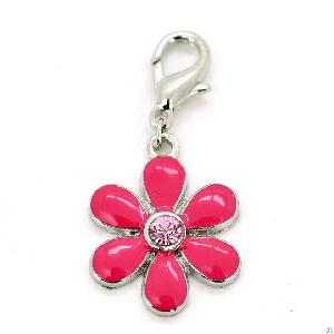 Crystal Enamel Flower Dog Pet Collar Charms