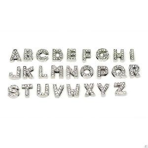 crystal letters pet diy slider fit 1cm collar dog charms