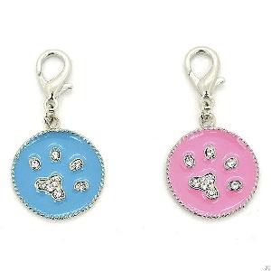 Full Diamond Blue Pink Dog Charm For Puppy