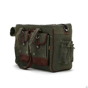 Grey Army Green Italian Gentleman Carrier Pet Canvas Bag