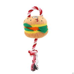 Hamburger Shape Dog Plush Pet Rope Toys