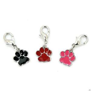 Lovely Enamel Paw Dog Pet Collar Charms