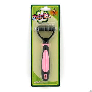 Pet Grooming Deshedding Comb With Silica Gel Handle