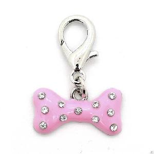 Pink Color Bone Diamond Pet Charm For Dog