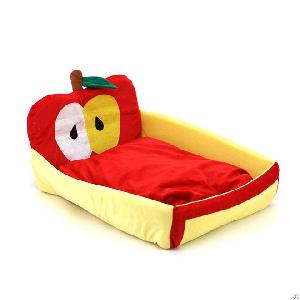 Red Apple Square Pet Bed, Dog Pat