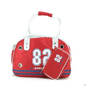 Red Blue Nylon Pet Carrier Dog Bag