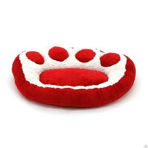 Red Pet Paw Shape Dog Cushion