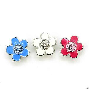 Rhinestone And Alloy Stainless Steel, Crystal Flower Dog Pet Slider Fit 1 Cm Collar Pet Dog Charms ,