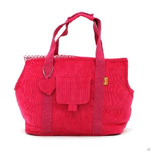 Rose Red Brown Velvet New Pet Bag Dog Bag