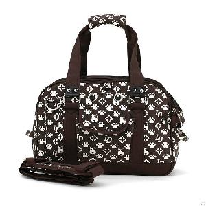 brown pattern canvas pet bag dog