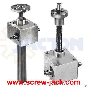 Light Hand Crank Micro Bevel Gear Driven Screw Jack, Manually Operated Miniature Bevel Gearbox Jack
